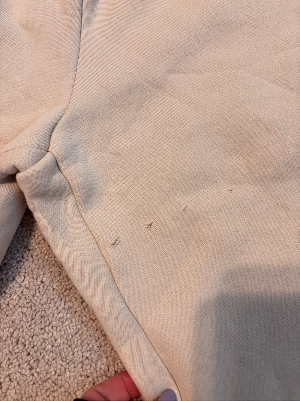 Comfrt Bone Oversized Jogger Sweatpants Cream Fleece Size Medium - Picture 4 of 4